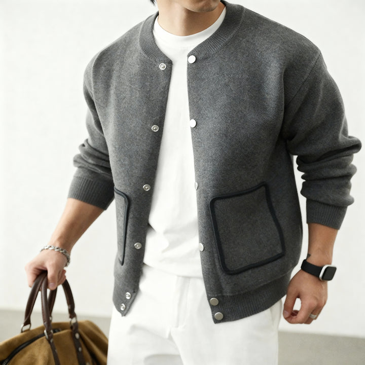 Ashford Collarless Knit Cardigan