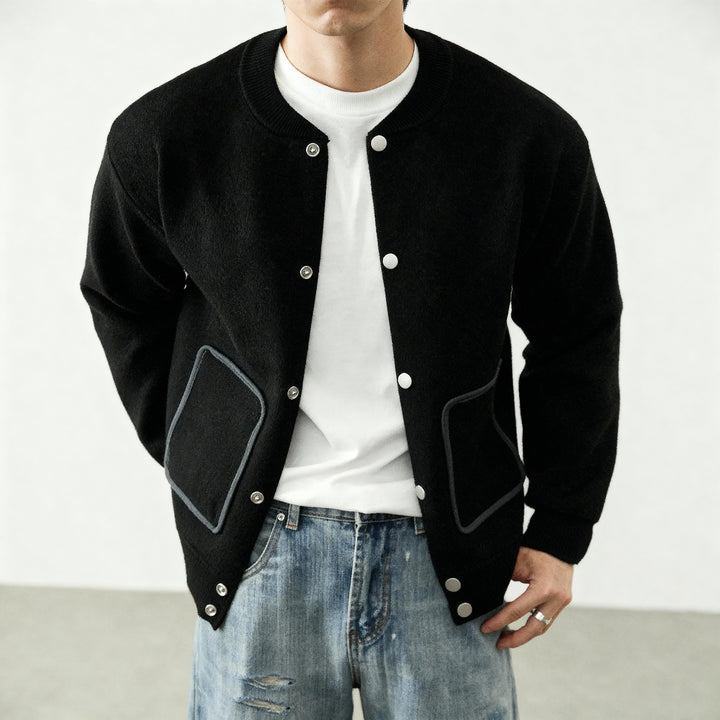 Ashford Collarless Knit Cardigan