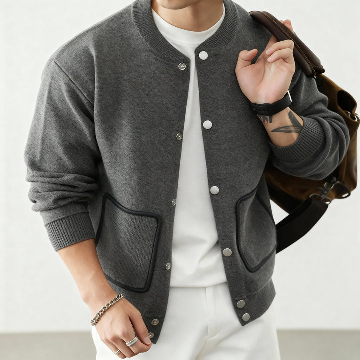 Ashford Collarless Knit Cardigan