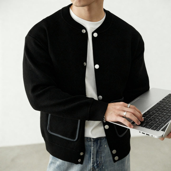 Ashford Collarless Knit Cardigan