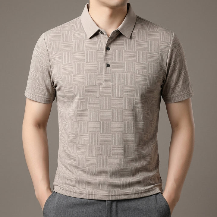 Kalvus Men's Business Casual Printed Polo Shirt