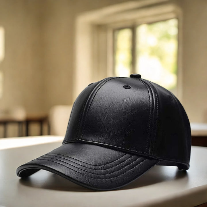 Genuine leather cap