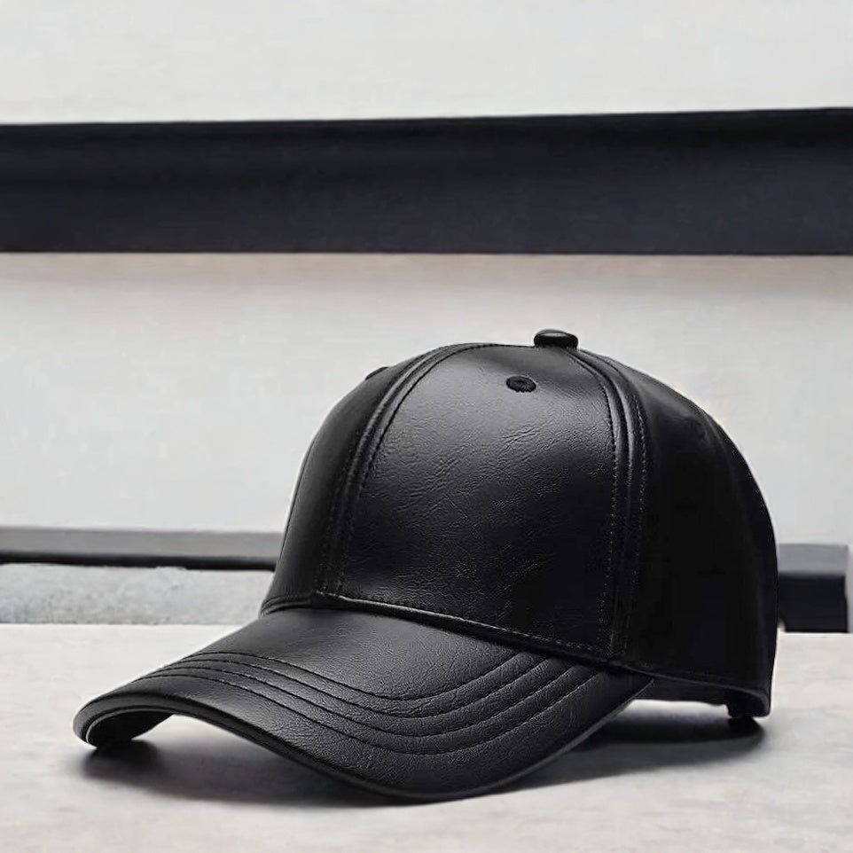 Genuine leather cap