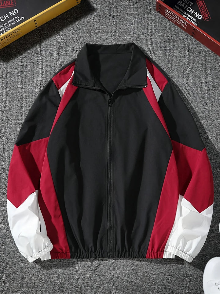 Men's Lightweight Windbreaker Jacket - Full Zip Color-Block Jacket