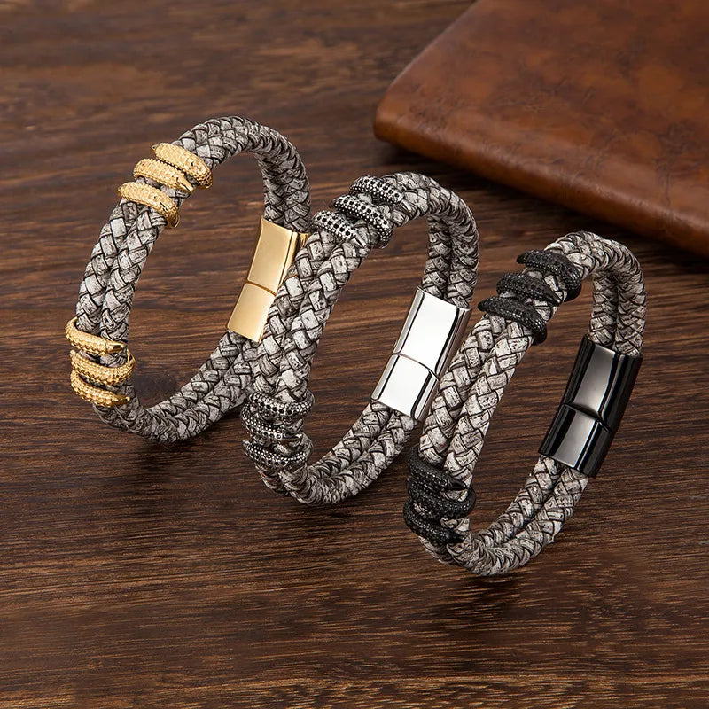 Draconis Braided Leather Cuff