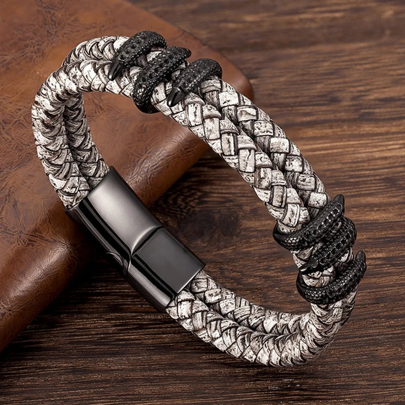 Draconis Braided Leather Cuff