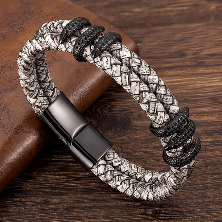 Draconis Braided Leather Cuff