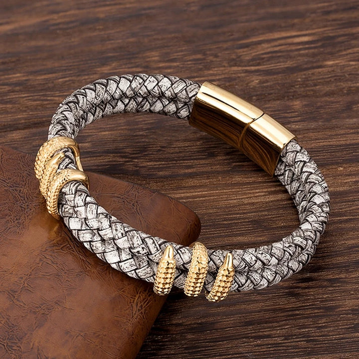 Draconis Braided Leather Cuff