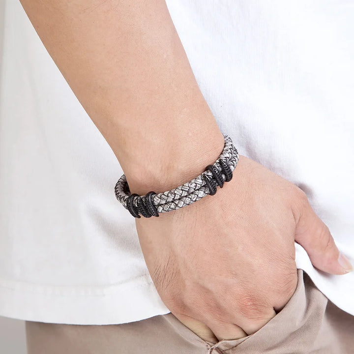 Draconis Braided Leather Cuff