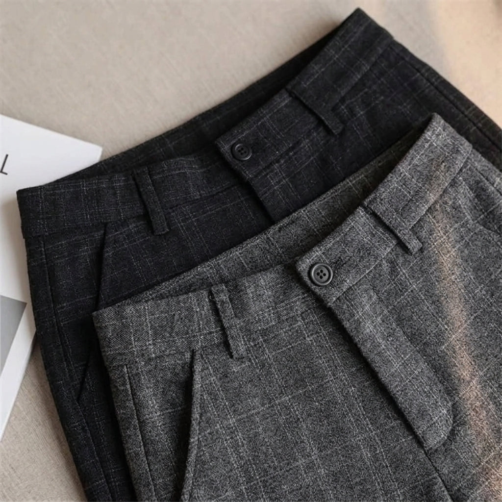 Elegant Checked Dress Trousers