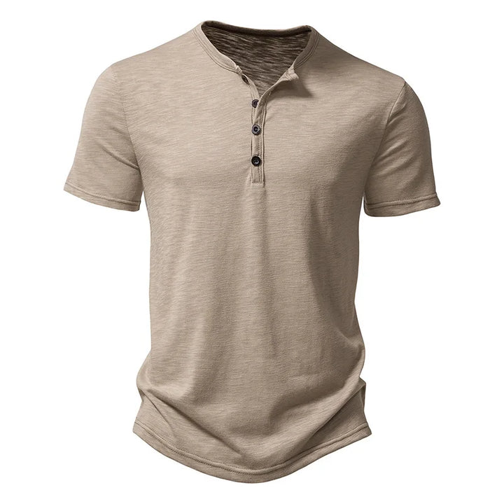 Veridian Men's Henley Collar Short Sleeve Casual T-Shirt