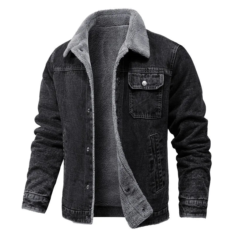Men's Sherpa Denim Jacket - Fleece Lined Jacket