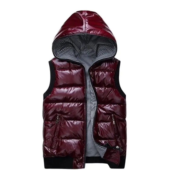 Shiny Hooded Puffer Vest