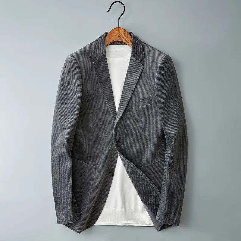Vertical Stripe Corduroy Blazer
