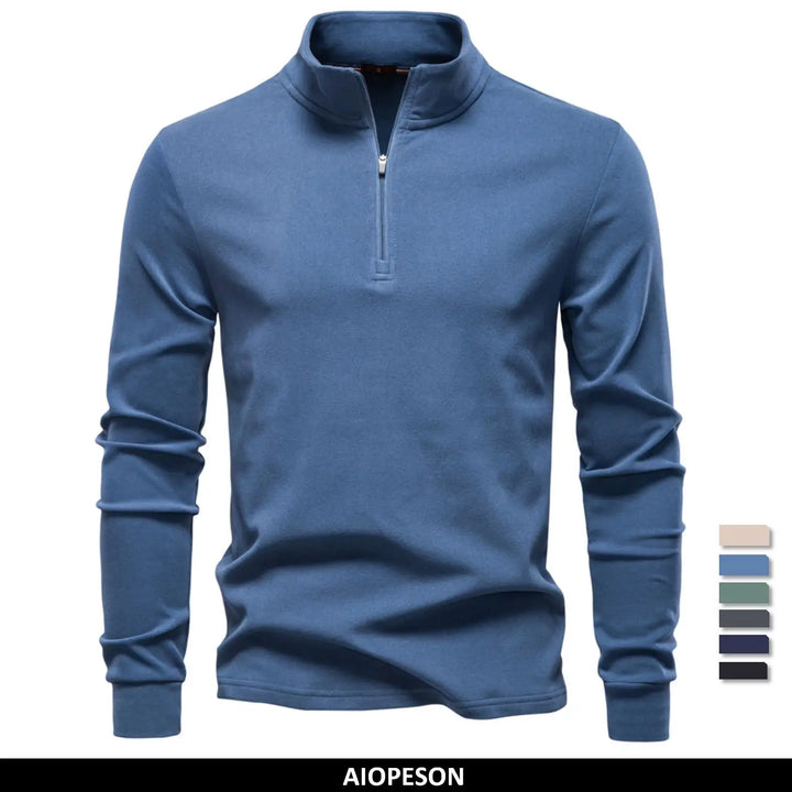 Men's Quarter Zip Sweatshirt - Fleece Mock Neck Pullover