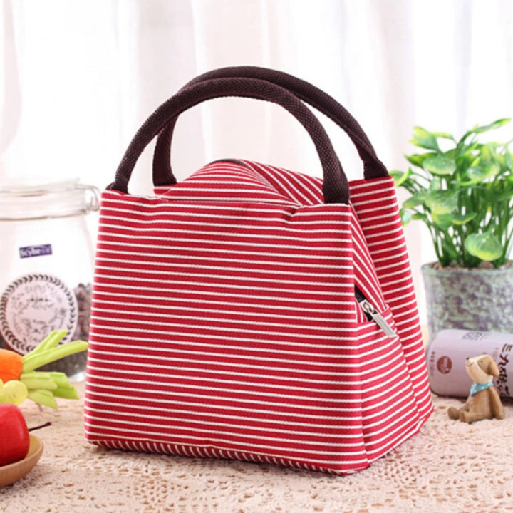 Striped Insulated Lunch Tote