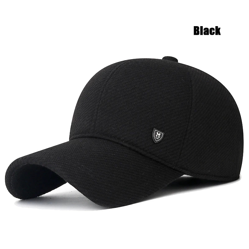 Men's Winter Baseball Cap with Ear Flaps - Adjustable Fit