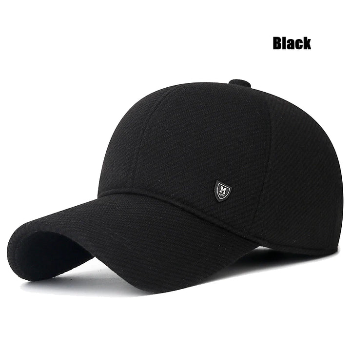 Men's Winter Baseball Cap with Ear Flaps - Adjustable Fit