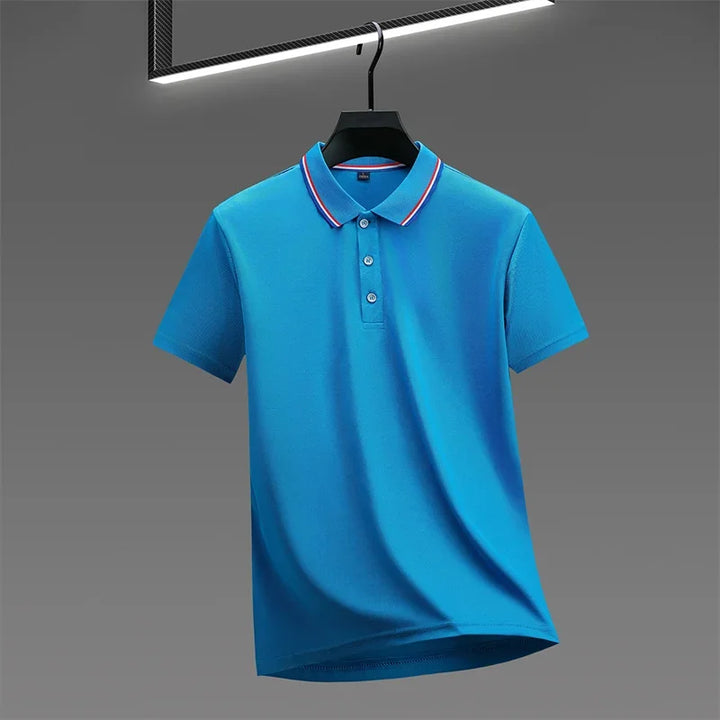 Nyven Classic Men's Solid Color Short-Sleeve Polo Shirt