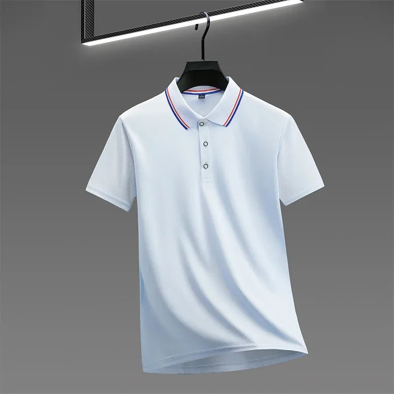 Nyven Classic Men's Solid Color Short-Sleeve Polo Shirt