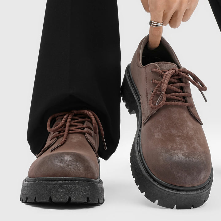Men's Chunky Sole Boots - Height Increasing Work Boots