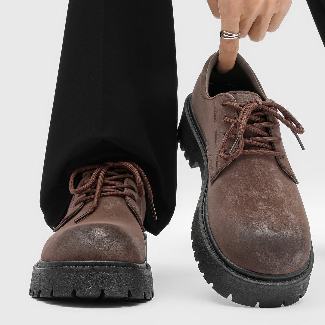 Men's Chunky Sole Boots - Height Increasing Work Boots
