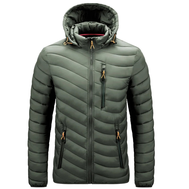 Men's Lightweight Puffer Jacket - Hooded Insulated Winter Jacket