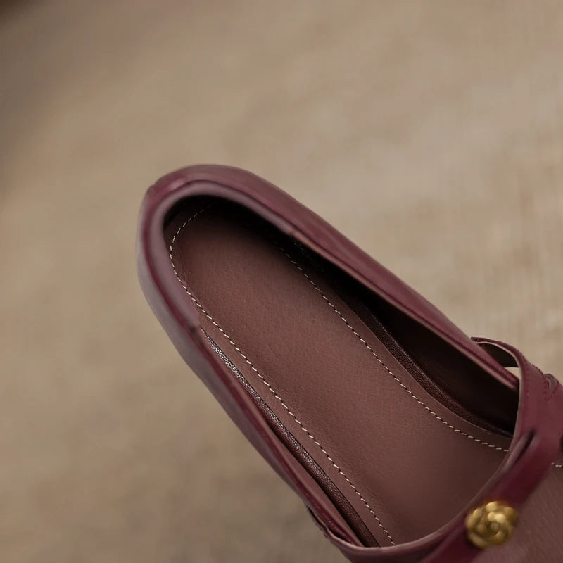 Milano Buckle Leather Flats
