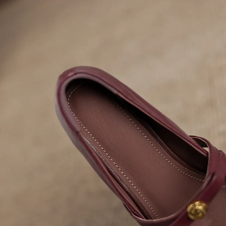 Milano Buckle Leather Flats