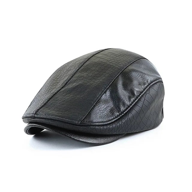 High-Quality PU Leather Beret