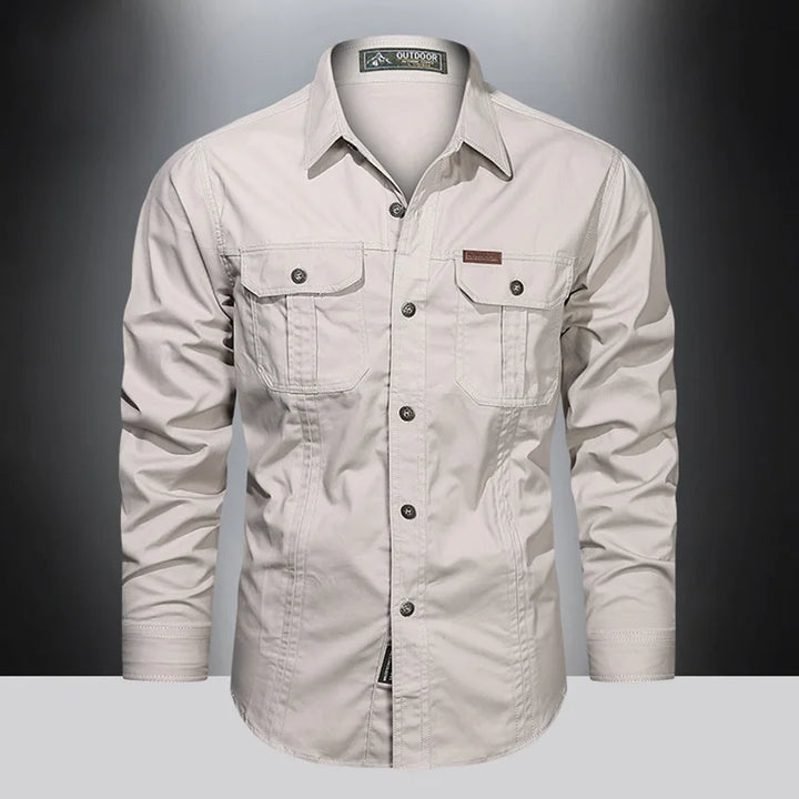 Military-Style Cotton Shirt