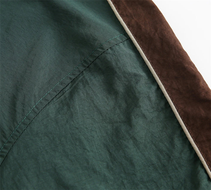 Men's Patchwork Windbreaker Jacket - Oversized Streetwear Jacket