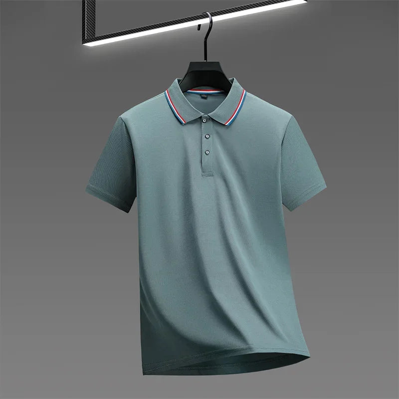 Nyven Classic Men's Solid Color Short-Sleeve Polo Shirt