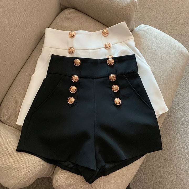 Chic High-Waisted Button Shorts