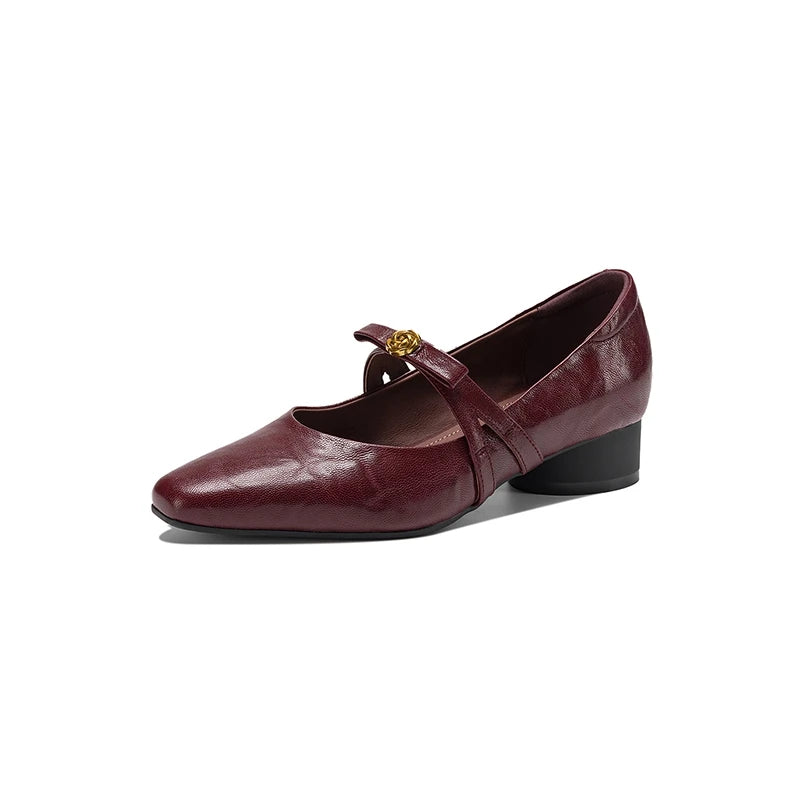 Milano Buckle Leather Flats