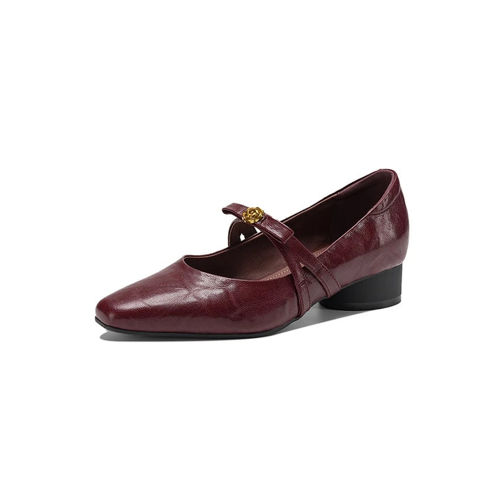 Milano Buckle Leather Flats