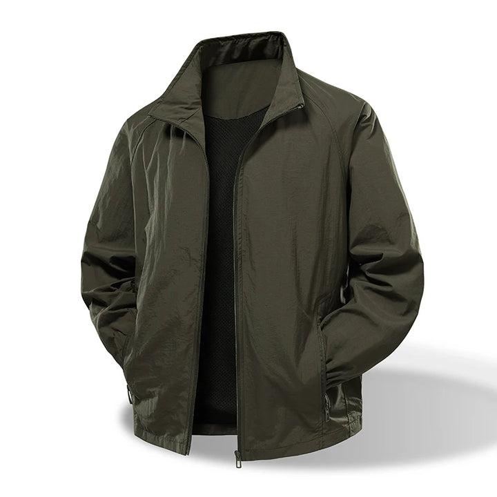 Men's Lightweight Windbreaker - Stand Collar Work Jacket