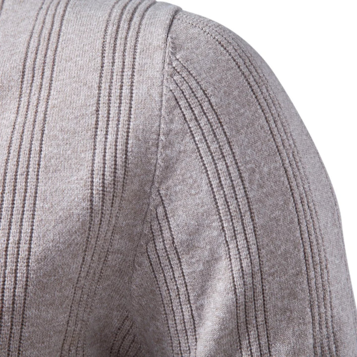 Men's Long Sleeve Knit Polo - Ribbed Knit Polo Shirt
