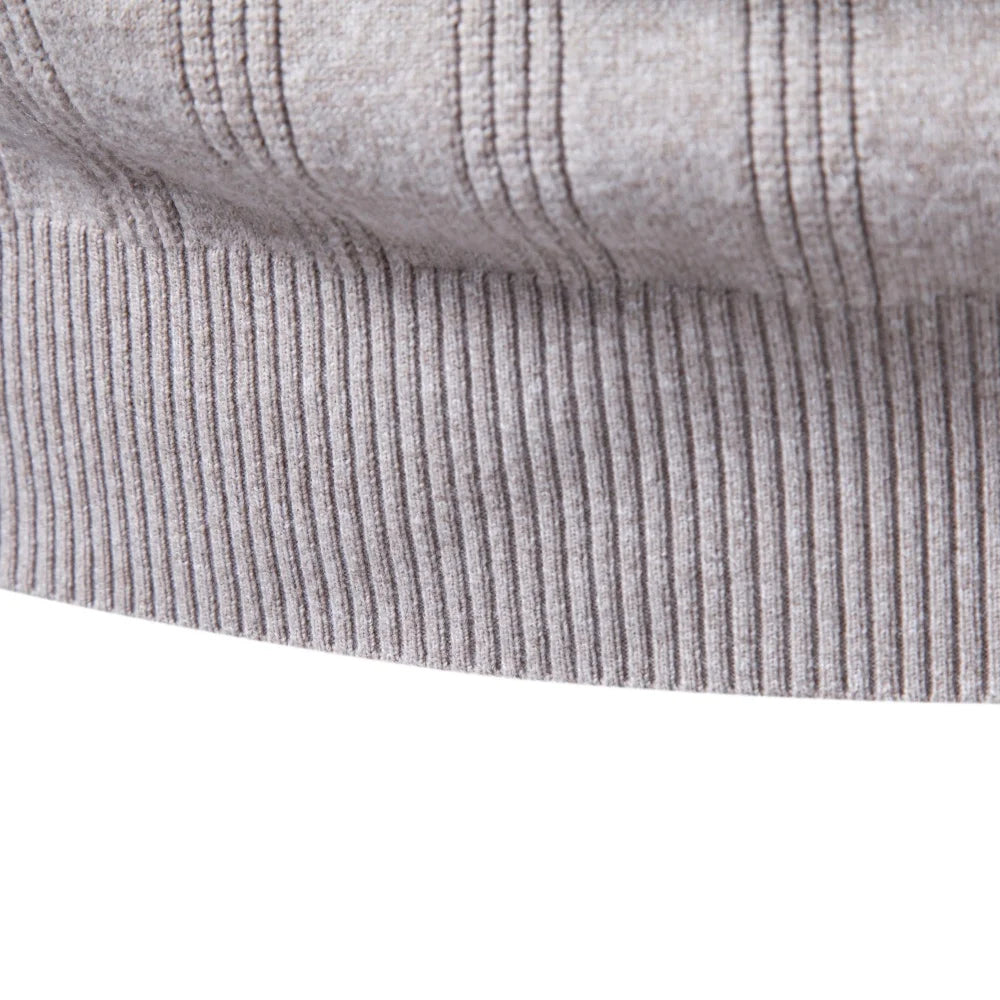 Men's Long Sleeve Knit Polo - Ribbed Knit Polo Shirt