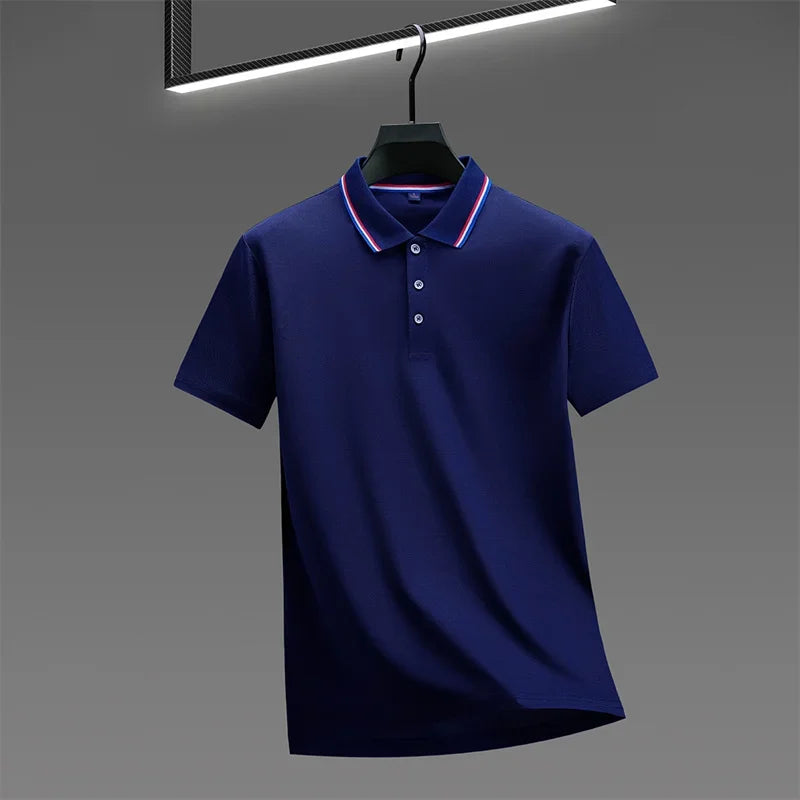 Nyven Classic Men's Solid Color Short-Sleeve Polo Shirt