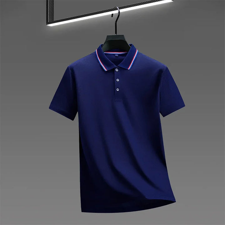 Nyven Classic Men's Solid Color Short-Sleeve Polo Shirt