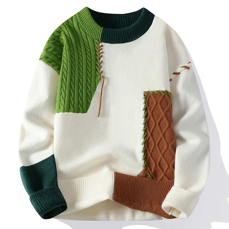 Patchwork Knit Sweater