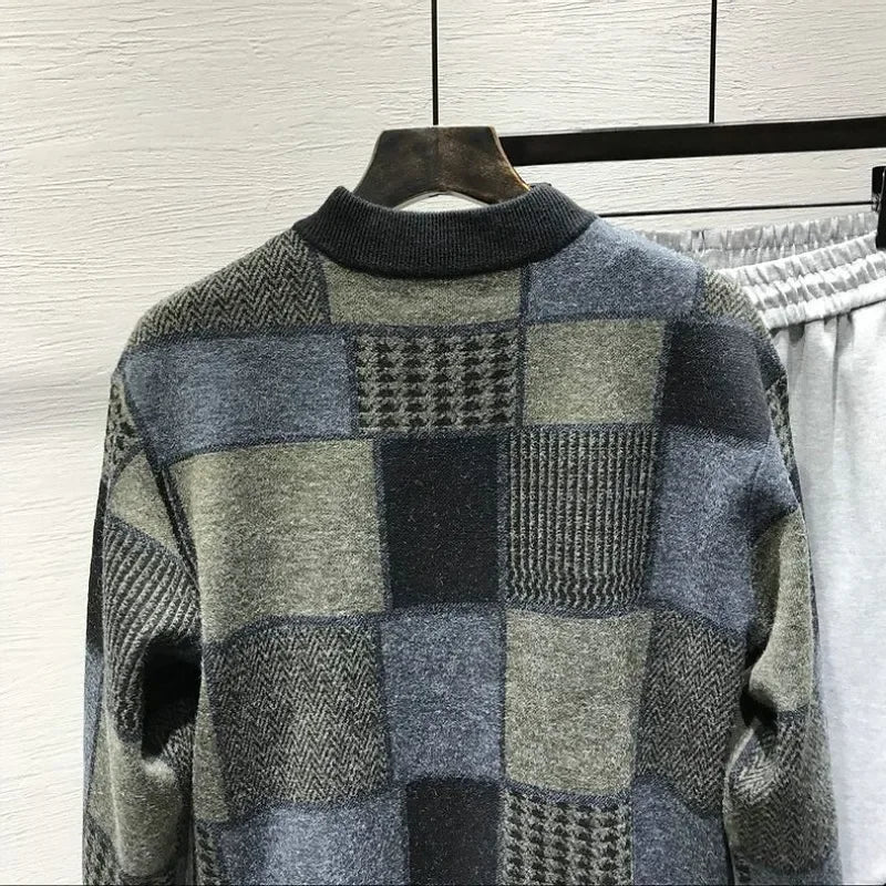 Patchwork Knit Bomber Jacket