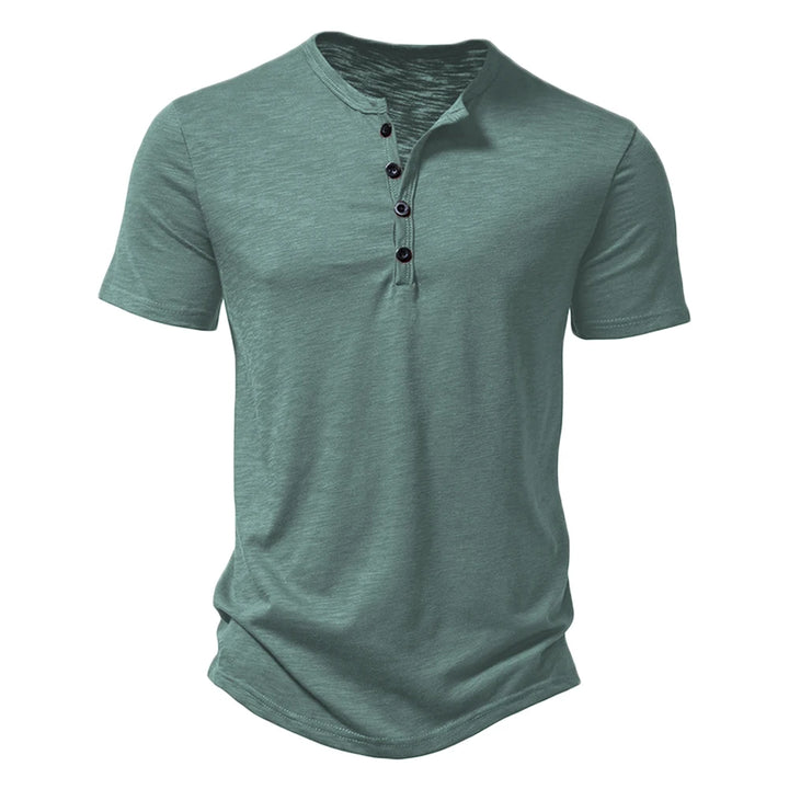 Veridian Men's Henley Collar Short Sleeve Casual T-Shirt
