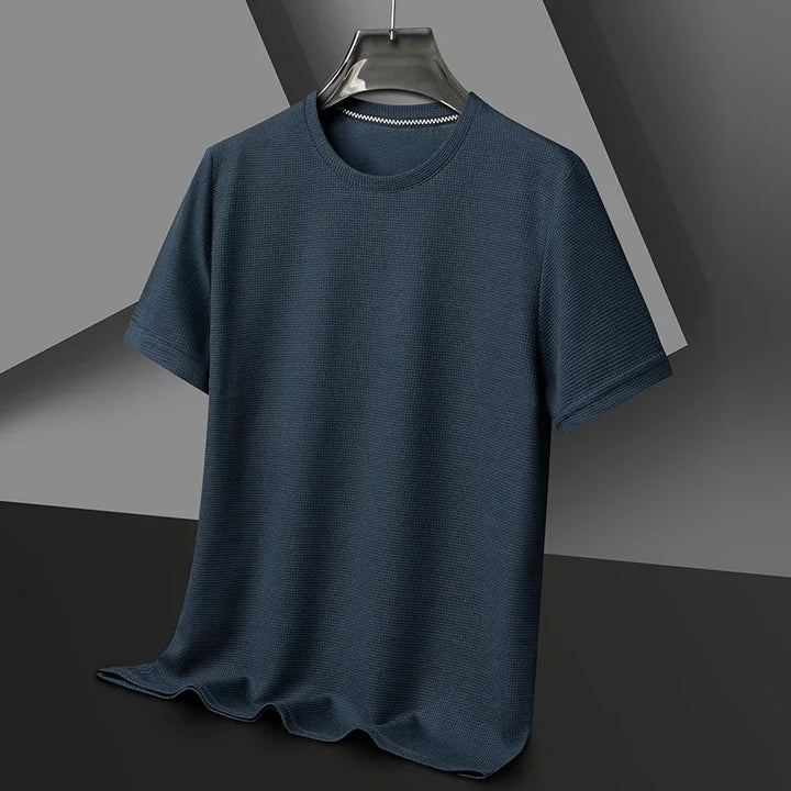 Lumiér Men's Waffle Round Neck Short Sleeve T-shirt