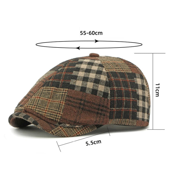 Vintage Patchwork Tweed Cap