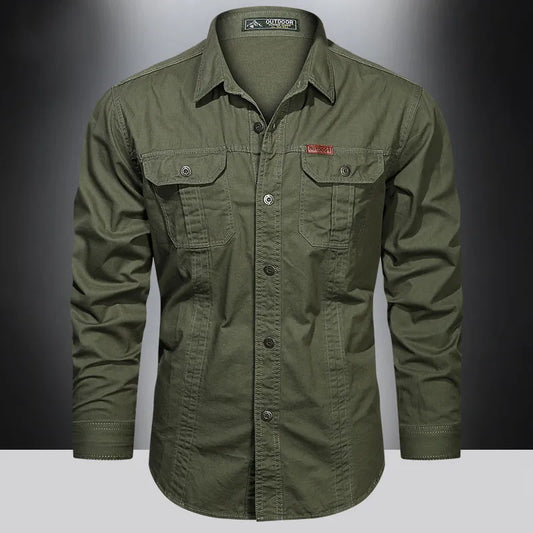 Military-Style Cotton Shirt