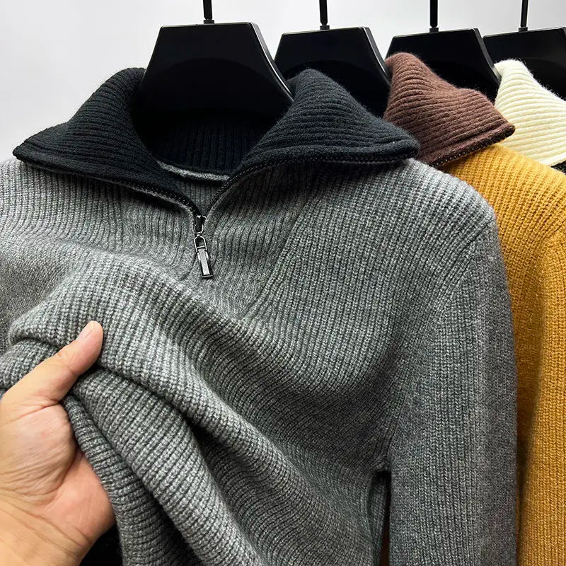 Men's Premium Half-Zip Knit Sweater