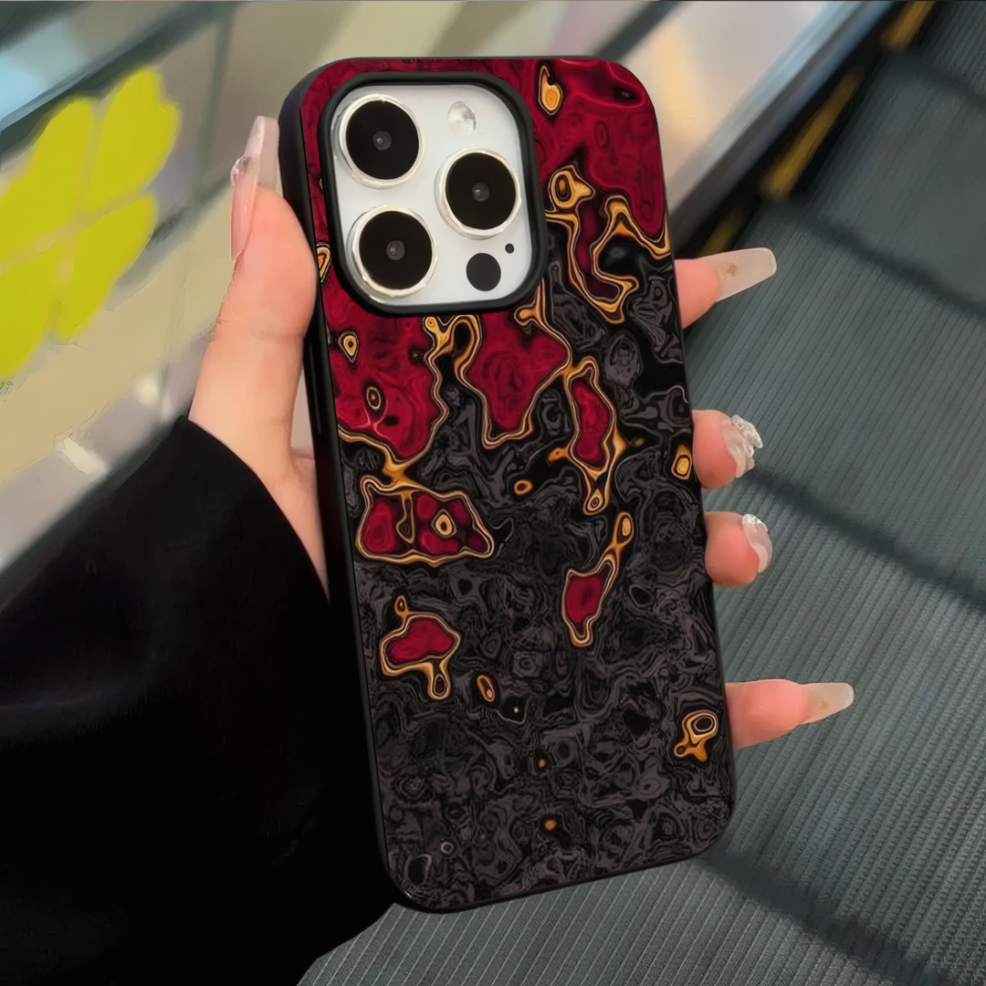 Exclusive Black & Red Ripple Art Phone Case