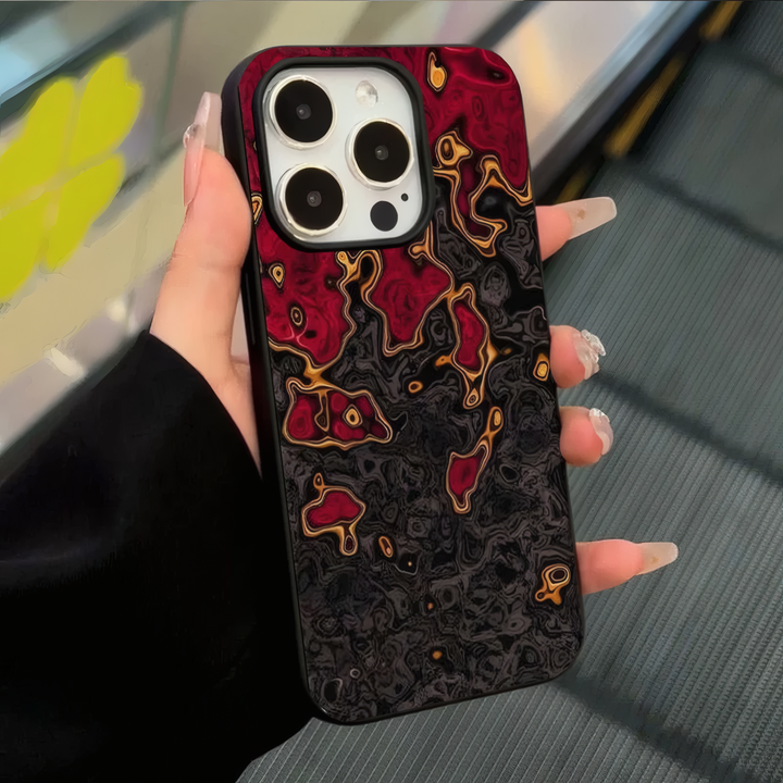 Exclusive Black & Red Ripple Art Phone Case